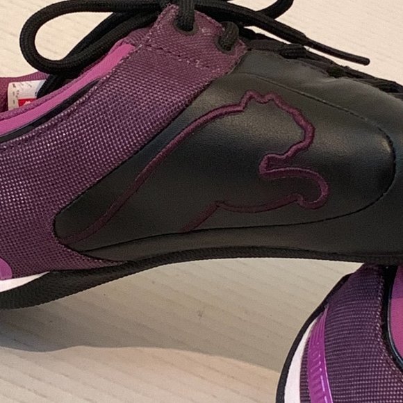 Puma Eco Ortholite Womens Black Purple Shoe Sneaker Size 6.5 - Picture 10 of 12